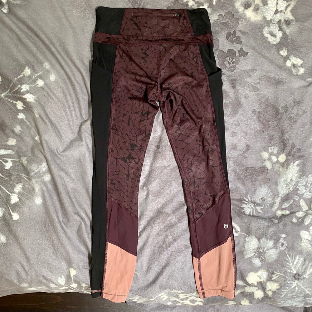 Lululemon Trail Bound 7/8 tights size 6 cherry